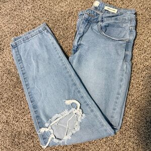 American Eagle Outfitters Light Blue Ripped Skinny Jeans